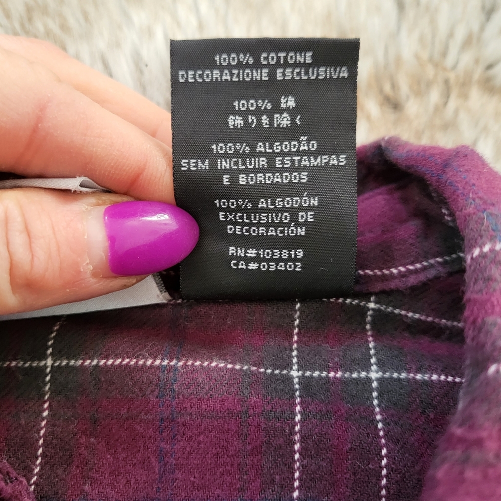 Harley-Davidson Women's Studded Pocket Flannel Shirt Magenta Plaid Size Medium - Picture 4 of 9